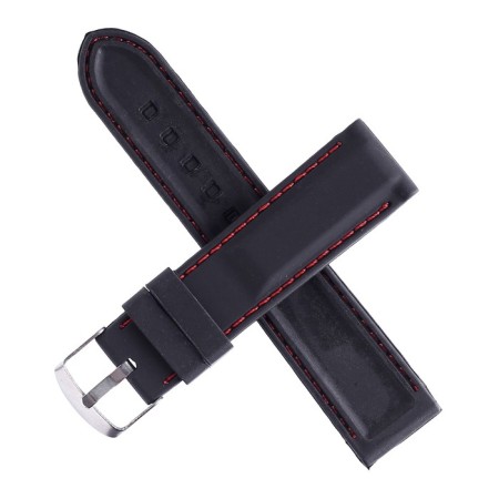 Solomon watch strap 22 mm, silicone, L-20 cm, black,