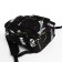 Young backpack from textiles on lightning, 3 pockets, black/light green color