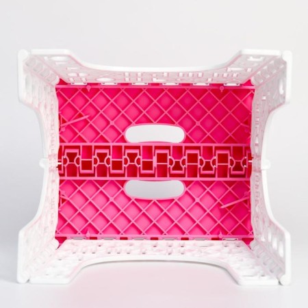 Stool "alphabet" folding, children, pink/white color-6