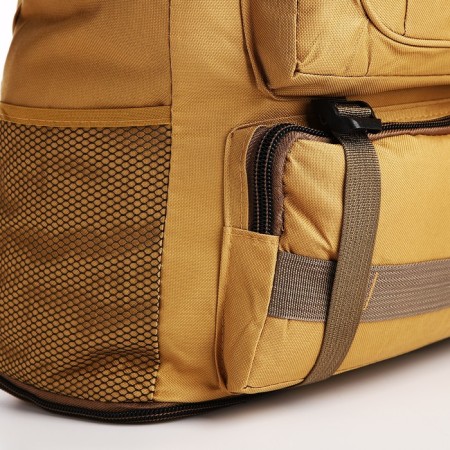 A backpack with a lightning with an increase, 75l, 5 external pockets, sand color-9
