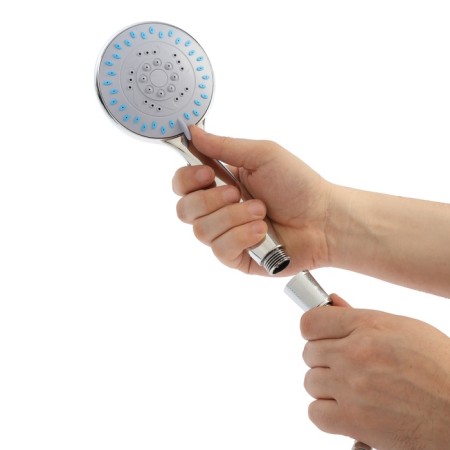 Shower Set Zein Zn0105, hose 150 cm, a stand with a soap dish, a watering can 5 modes, satin-7