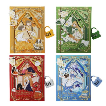 Notebook in a gift box A6, 96 sheets, a color block, on an anime castle, mix