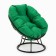 Armchair "Donut" with a green pillow, black stand, 55 x 40 x 61 cm