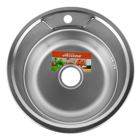 Kitchen car wash Accoona ad4949, mortise, round, thickness 0.6 mm, 490x165 mm, matte