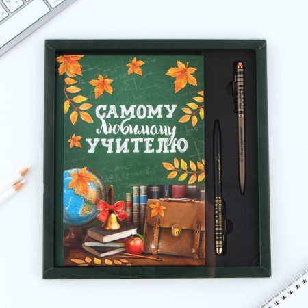 Gift set “Favorite Teacher”: A5 diary, 80 sheets, pens 2 pcs. (ball, 1 mm, blue, red paste)-13