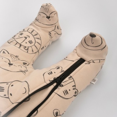 Kinderlitto children's jumpsuit “New friends. Beige animals ", height 62-68 cm-3
