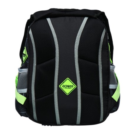 School backpack 40x33x15cm, ergonomic back, Across 410, gray/green-5