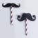 Topper "mustache", in the set of 6 pcs., Types mix