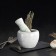 A mortar with a pestle made of stone “marble”, 10 × 8 cm, white color