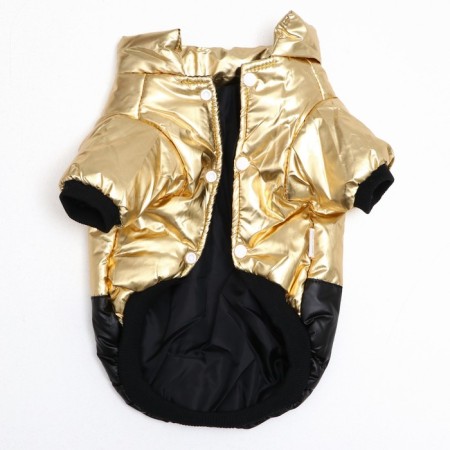 Dogs jacket "Cosmonaut", size 8, black-gold (DS 24, Osh 22, OG 32 cm)-5