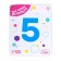 Foil ball 40 "number 5", Blue Slim color