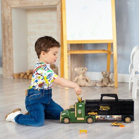 Auto -Vorot Case Givito Militari, with cars, with tunnel, green color, 54 cm-4