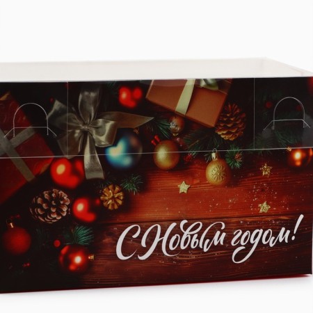 Box for Capcake "Gifts", 16 x 8 x 10 cm, New Year-3