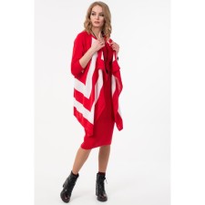 Cardigan female, size 46, red color, white