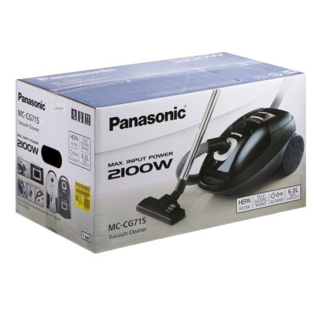 Vacuum cleaner Panasonic MC-CG715W, bag, 2100/380 W, 6 l, cord 5 m, black and white-15