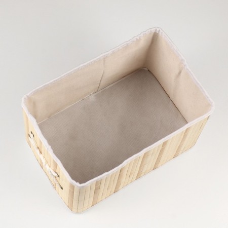Folding box for storage, 28x38 cm N 23 cm, bamboo, lining, fabric, mix-10