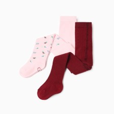 A set of tights of crumb I Flowers, height 68-74 cm, pink/burgundy