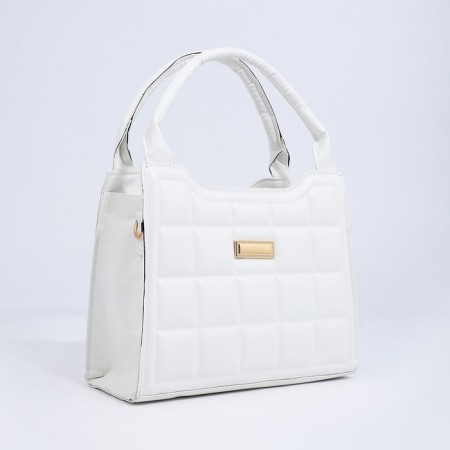 Bag Female Tout with zipper, white color-2