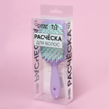 The comb massage, wide, ventilated, 8.5 × 20.5 cm, PVC box, lilac/turquoise color-7