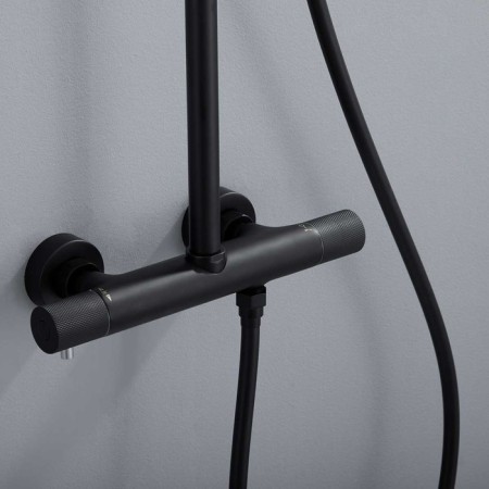 The shower system Vincea Desire VSFS-1D0TMB, thermostat, tropical shower, shower, black 10013-2