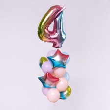 A bouquet of balls “Birthday is tenderness. 4 years ”, foil, latex, set of 15 pcs.