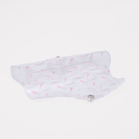 A case for glasses on a button, 15 cm × 3 cm × 6 cm, pink/transparent color-2