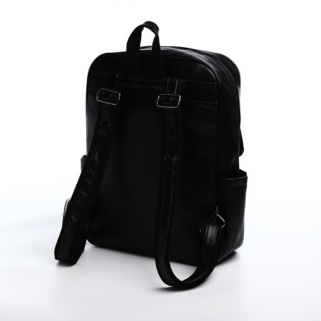 Male backpack on a zipper, 3 outer pockets, black color-2