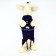 Clothing for dogs. Knitted sweater with "New Year" ornament, blue, size XL