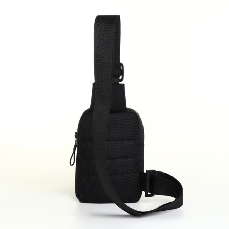Slong bag from textiles, black color-1