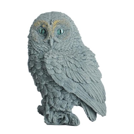 Figure "Owl on the hemp" gray-blue 10x9x14.5cm-8