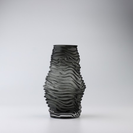 Vase for Flower "Avignon" of black glass 24 × 14 × 14 cm