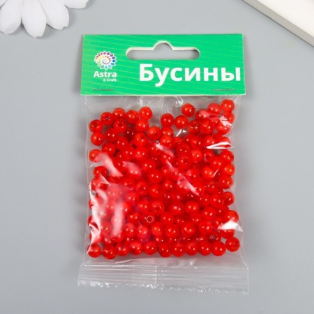 A set of plastic beads "Astra" 6 mm, 20 g (170 +/- 10pcs), red-2
