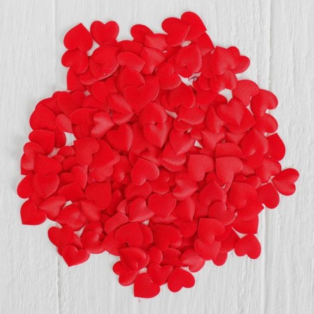 Decorative hearts, set 200 pcs., 1 cm, red color-1