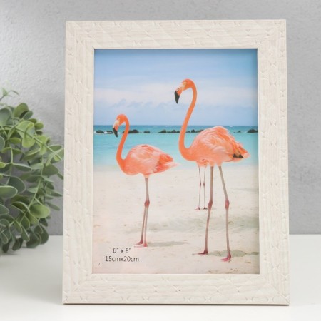 Photo frame plastic 15x20 cm "Rombs. Texture of wood" white 23.5x18.5 cm