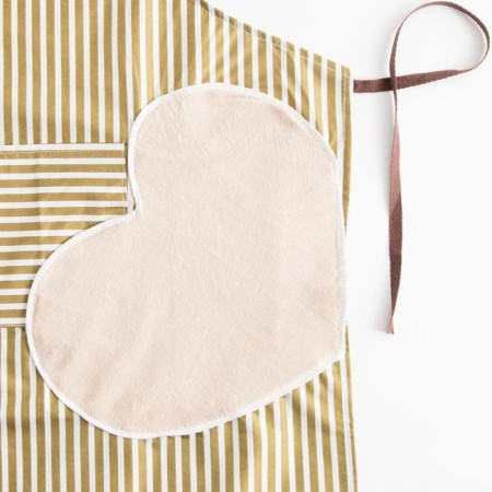 Apron of the Dilyana with stripes in strip centered green, 70*65 cm, 100% p/e-3