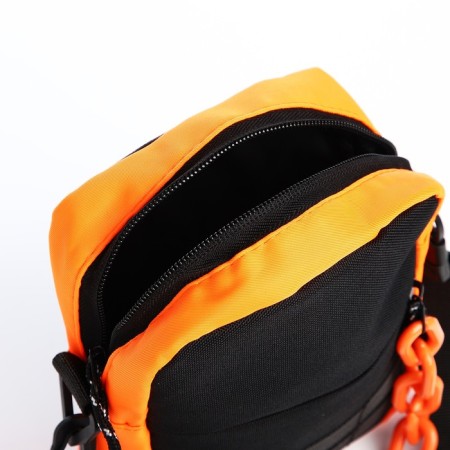 Youth bag with lightning, 1 outer pocket, black/orange color-3