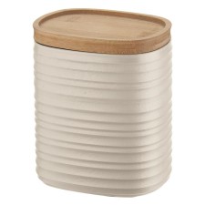 GUZZINI Tierra storage bank, with a bamboo cover, 1 l, beige color
