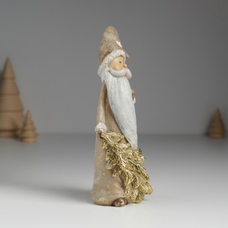 Suvenir Polystone "Santa Claus with a heart on a hat with gifts/Christmas tree" 5.5x4.5x15.5 cm-3