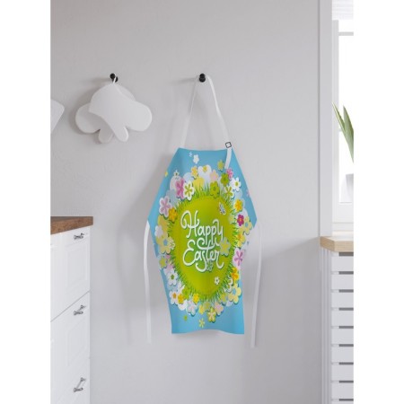Apron of a kitchen with a photo print “Happy Easter!”, Adjustable, size OS-1