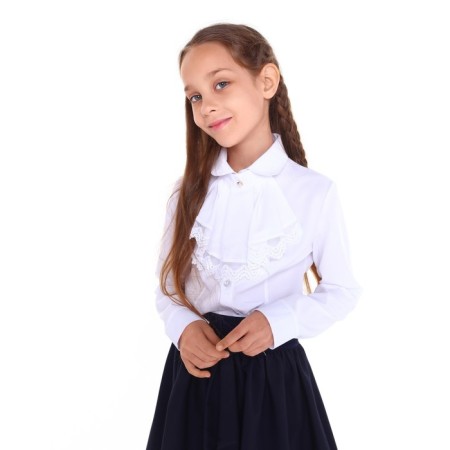 School blouse for girls, white color, height 146 cm-4