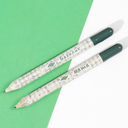Growing gift pencils Mini "Basil + Mint" set 2 pcs.-3