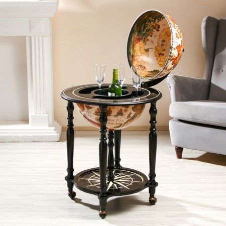 Globe bar decorative "Wanderer map" 56.5x56.5x91.5 cm-4