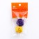 A set of 2 wicker balls from a vine without bells, 3 cm, purple/yellow