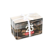 Capcake box, confectionery packaging, 2 cells “February 23”, 16 x 8 x 10 cm
