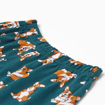Female Corgi Set (T -shirt, Shorts), white/green color, size 46-3