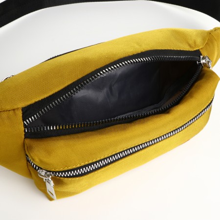 Lightning waist bag, 2 outer pockets, yellow color-4