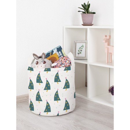 Basket for toys "Christmas trees dance, size 35x35 cm