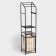Rabberry with a basket for linen and crossbars, 2 tier, black color, 38x35x160 cm