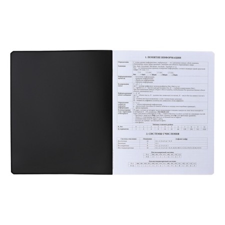 Subject notebook, 48 sheets, cage, computer science erichkrause "Ves in the root", plastic cover silk-screen covers, Blok Offset 100%, information block-2