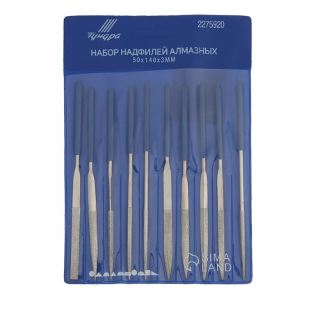 A set of dumps of diamond tundra, rubberized handles, 50 x 140 x 3 mm, 10 pcs.-1